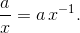 \frac ax = a\, x^{-1}.