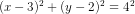 (x-3)^2+(y -2)^2=4^2