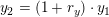 \small y_2=(1+r_y)\cdot y_1