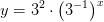 y=3^2\cdot \left ( 3^ {-1}\right )^x