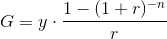 G=y\cdot \frac{1-(1+r)^-^n}{r }