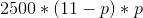 2500*(11-p)*p