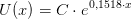 U(x)=C\cdot e^{0,1518\cdot x}