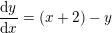 \small \frac{\mathrm{d} y}{\mathrm{d} x}=(x+2)-y