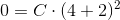 0=C\cdot (4+2)^2