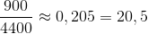 \frac{900}{4400} \approx 0,205 = 20,5