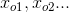 x_{o1},x_{o2}...