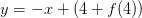 y=-x+\left (4+f(4) \right )