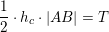 \small \frac{1}{2}\cdot h_c\cdot \left | AB \right |=T