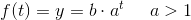 f(t)=y=b\cdot a^t\; \; \; \; \; a>1