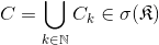C = \bigcup_{k\in\mathbb{N}} C_k \in \sigma(\mathfrak{K})