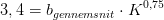 3,4=b_{gennemsnit}\cdot K^{0,75}