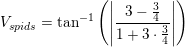 \small V_{spids}=\tan^{-1}\left (\left | \frac{3-\tfrac{3}{4}}{1+3\cdot \tfrac{3}{4}} \right | \right )