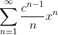 \sum_{n=1}^{\infty} \frac{c^{n-1}}{n} x^{n}