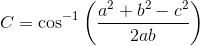 C =\cos^{-1}\left (\frac{a^2+b^2-c^2}{2ab} \right )