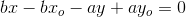 bx-bx_o-ay+ay_o=0