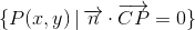 \{P(x,y)\, |\, \overrightarrow{n}\cdot \overrightarrow{CP}=0\}