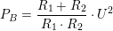 \small P_B=\frac{R_1+R_2}{R_1\cdot R_2}\cdot U^2