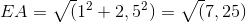 EA=\sqrt(1^{2}+2,5^{2})=\sqrt(7,25)
