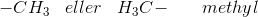 -CH_3\; \; \; eller\; \; \; H_3C\! -\; \; \; \; \; \; methyl