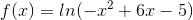f(x)=ln(-x^2+6x-5)