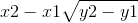 x2 -x1\sqrt{y2 - y1}
