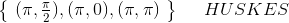 \begin{Bmatrix} ~(\pi,\frac{\pi}{2}),(\pi,0),(\pi,\pi)~ \end{Bmatrix}~~~~ HUSKES