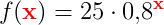 f(\mathbf{\color{Red} x})=25\cdot 0{,}8^\mathbf{\color{Red} x}