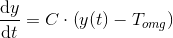 \frac{\mathrm{d} y}{\mathrm{d} t}=C\cdot \left ( y(t)-T_{omg} \right )