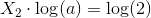 X_2\cdot \log(a)=\log(2)