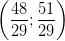 \left ( \frac{48}{29} ;\frac{51}{29}\right )