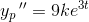 y_p{\, }''=9ke^{3t}