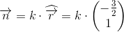 \overrightarrow{n}=k\cdot\widehat{ \overrightarrow{r}}=k\cdot \begin{pmatrix} -\frac{3}{2}\\ 1 \end{pmatrix}