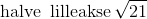 \textup{halve\, lilleakse}\, \sqrt{21}