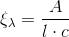 \xi _\lambda =\frac{A}{l\cdot c}
