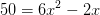 50=6x^2-2x