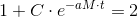 1+C\cdot e^{-a M\cdot t}=2
