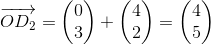 \overrightarrow{OD_2}=\begin{pmatrix} 0\\3 \end{pmatrix}+\begin{pmatrix} 4\\2 \end{pmatrix}=\begin{pmatrix} 4\\5 \end{pmatrix}