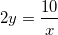 \small 2y=\frac{10}{x}