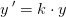 y{\, }'=k\cdot y