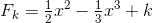 F_k=\tfrac{1}{2}x^2-\tfrac{1}{3}x^3+k