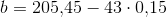 b=205{,}45-43\cdot 0{,}15