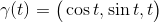 \gamma(t) = \big(\cos t, \sin t, t\big)