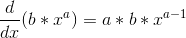 \frac{d}{dx}(b*x^{a})=a*b*x^{a-1}