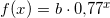 \small f(x)=b\cdot 0{,}77^x