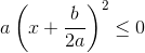 a\left (x+\frac{b}{2a} \right )^2\leq 0