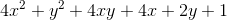 4x^2+y^2+4xy +4x+2y+1