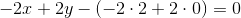 -2x+2y-(-2\cdot 2+2\cdot 0)=0
