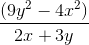 \frac{(9y^2-4x^2)}{2x+3y}