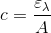 c=\frac{\varepsilon _\lambda }{A}